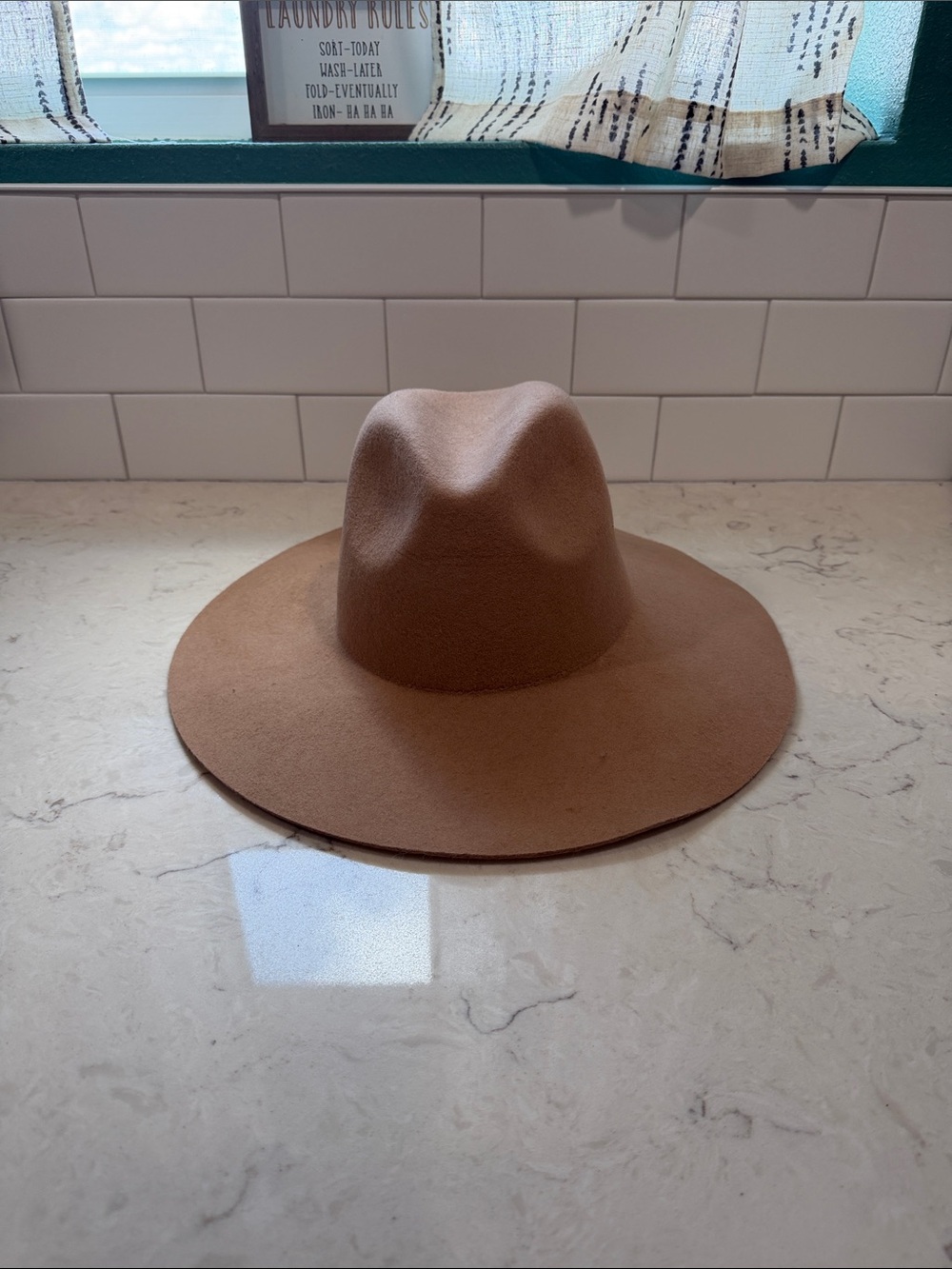 GIGI PIP Wide Brim Felt Fedora - Tan Brown